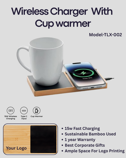 Sustainable Wireless Charger With Cup Warmer TLX-002
