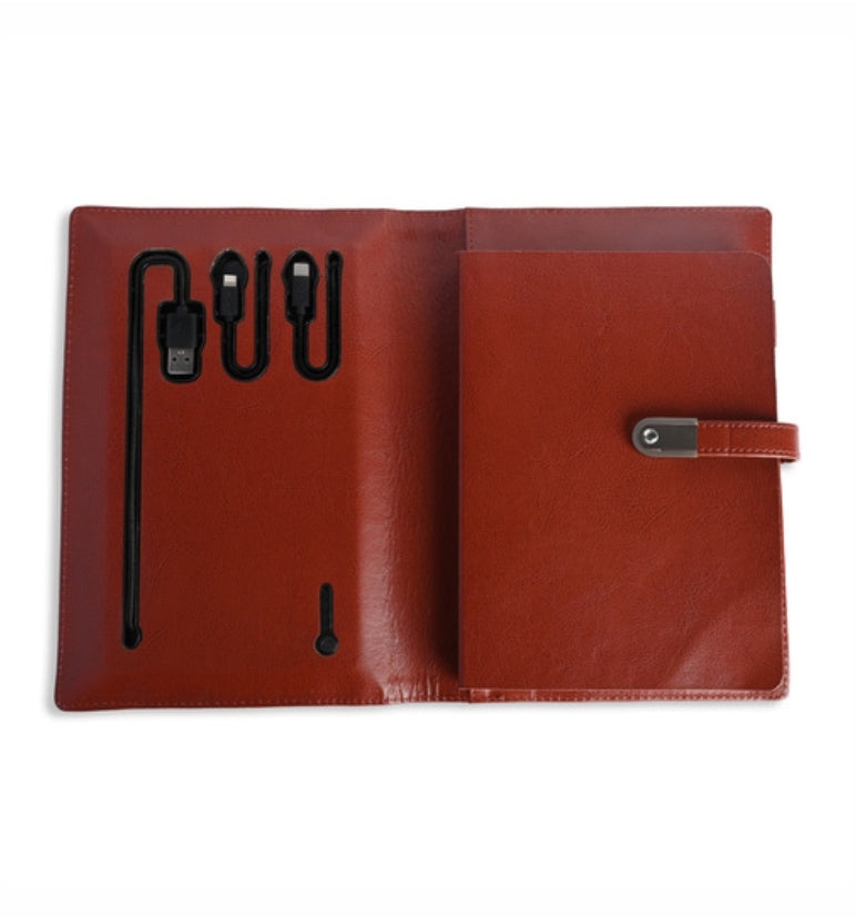 Dark Brown Notebook Diary Power Bank 5000mAh-16GB