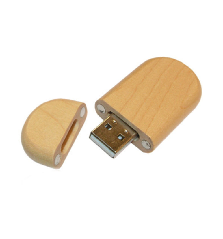 Oval Shape Wooden USB Pen drive AUW-150