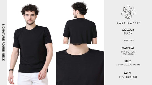 Rare Rabbit Signature Round Neck Black