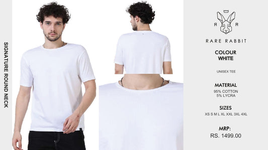 Rare Rabbit Signature Round Neck White