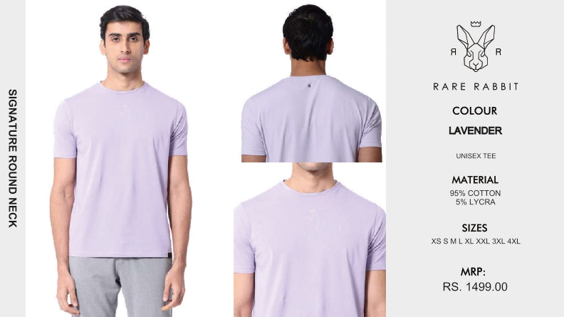Rare Rabbit Signature Round Neck  Levender