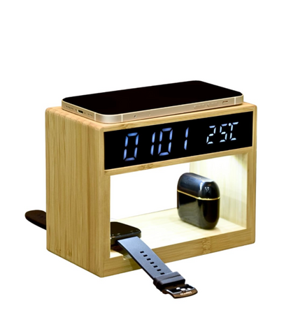 6 in 1 Wireless Charger With Digital Clock and Night Lamp TLX-001