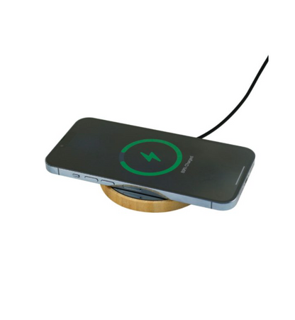 Bamboo Wireless With LED light up logo Tempered glass charger TLX-005