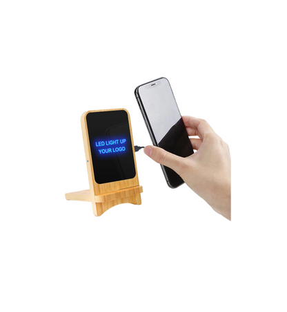 Eco Friendly Phone Stand With Wireless Charger With Glow Logo TLX-003